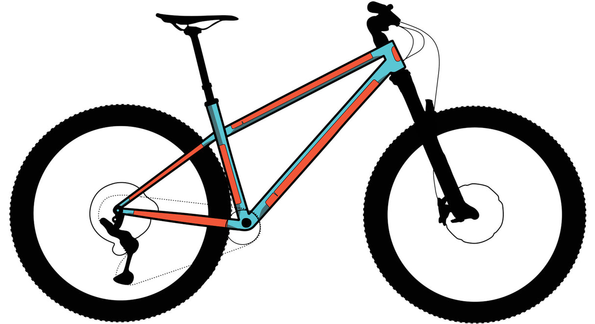 RideWrap Covered Steel MTB Frame Protection Kit - Gloss