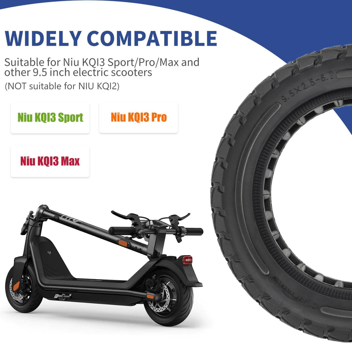 9.5*2.5 solid tire for NIU KQI3