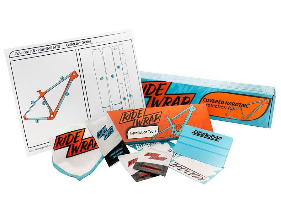 Kit de protection de cadre couvert RideWrap, Collective Series, Hardtail MTB, Clear Gloss Finish