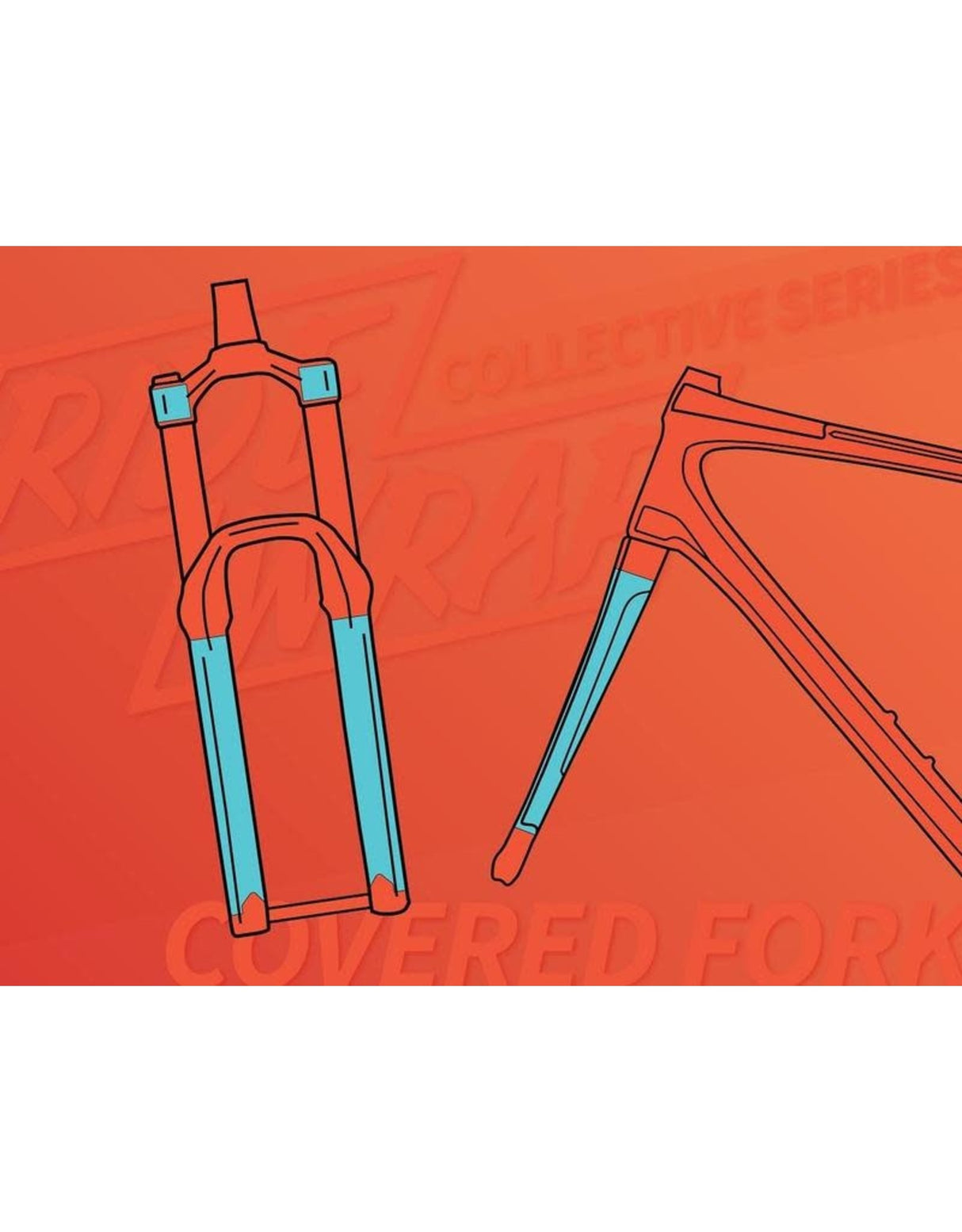 RideWrap Covered Gravel Fork Protection Kit, Collective Series, Clear Gloss Finish