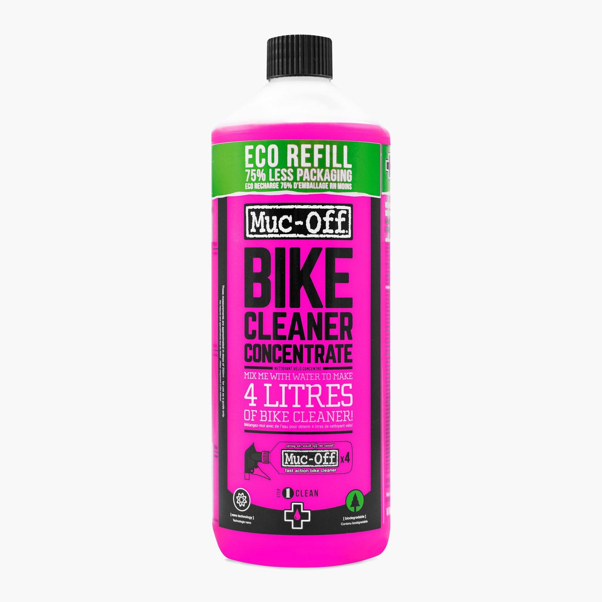 Muc-off, nano tech, gel nettoyant concentré pour vélos, 1L